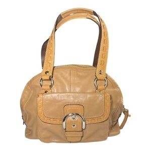 Vintage Authentic Coach Genuine Leather Satchel Bag Tan – Excellent Condition
